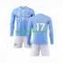 Camisola Manchester City Kevin De Bruyne 17 Criança Equipamento Primeiro 2023-2024 Manga Comprida